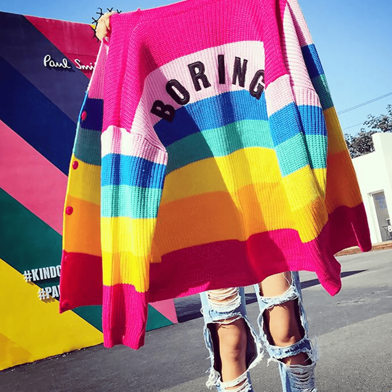 Boring rainbow shop sweater