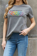 LGBT_Pride-Simply Love Full Size Heart Slogan Graphic Cotton Tee - Rose Gold Co. Shop