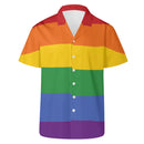 Rainbow LGBT Pride Striped Hawaiian Shirt