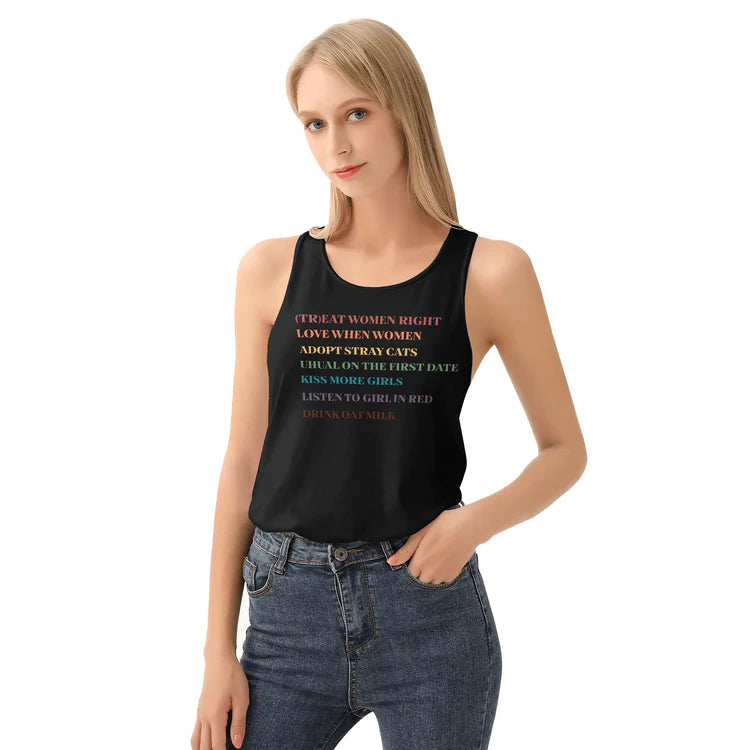 Lesbian Rules Funny Rainbow Tank Top