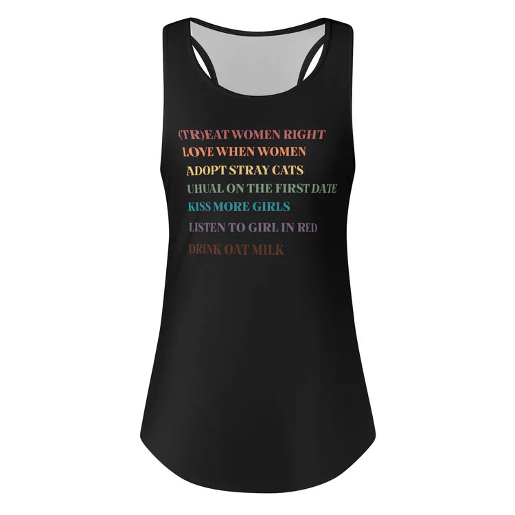 Lesbian Rules Funny Rainbow Tank Top