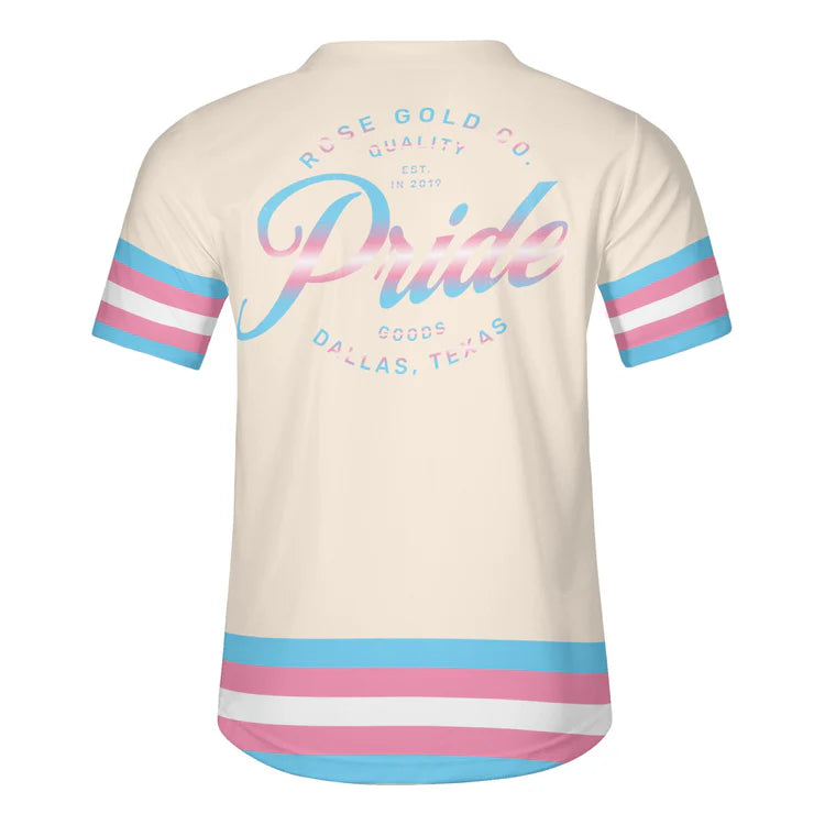 Trans Pride Tan Baseball Jersey