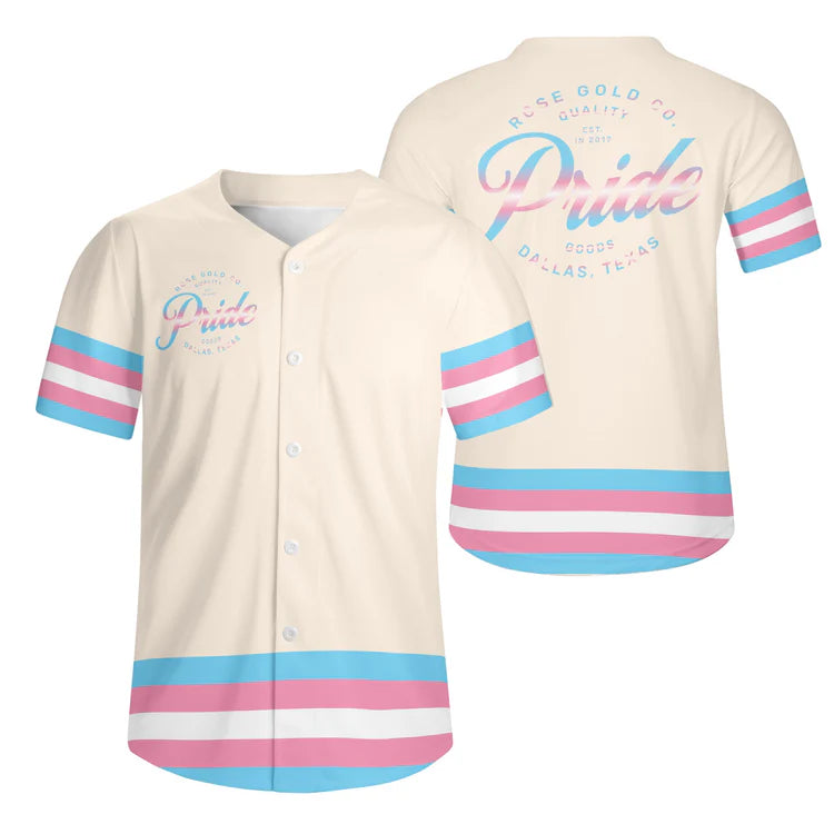 Trans Pride Tan Baseball Jersey