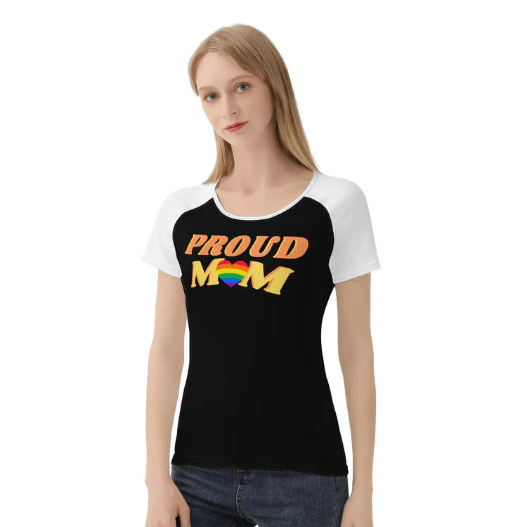 Proud Mom Women's Baseball T shirt