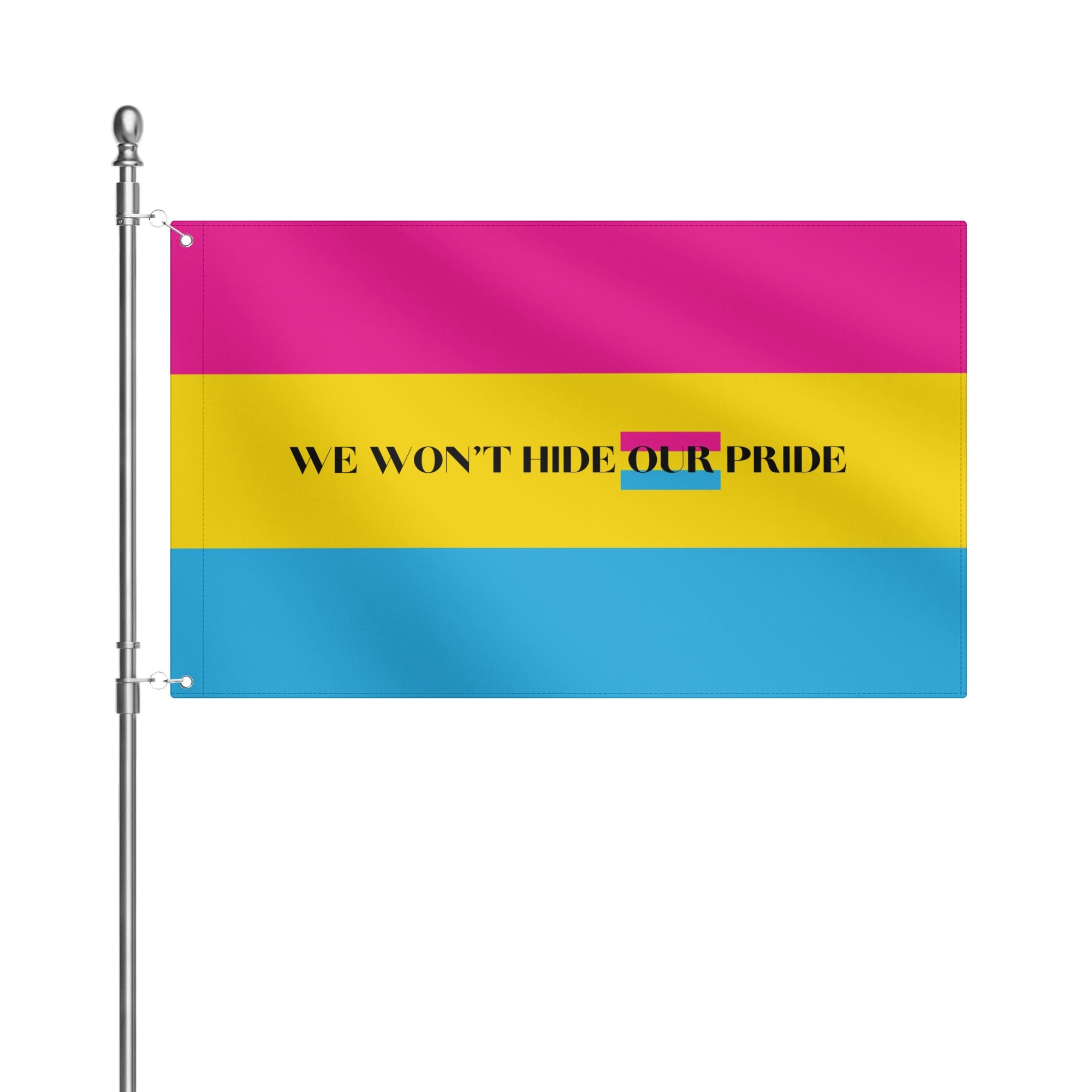 LGBT_Pride-We Wont hide Our Pride Pansexual Flags 3x5 Ft - Rose Gold Co. Shop