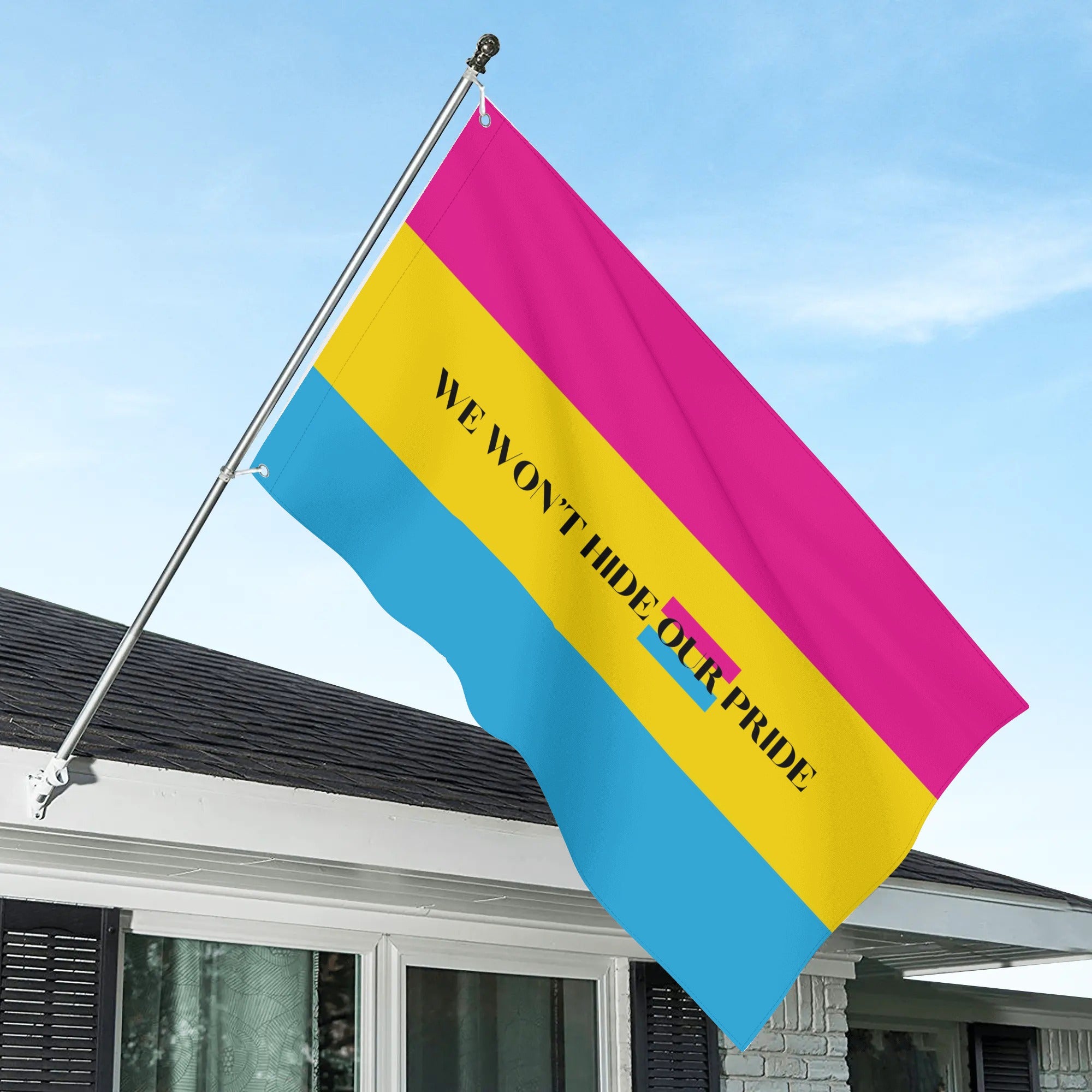 LGBT_Pride-We Wont hide Our Pride Pansexual Flags 3x5 Ft - Rose Gold Co. Shop
