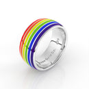 Classic Rainbow Sterling Silver Pride Ring - Rose Gold Co. Shop