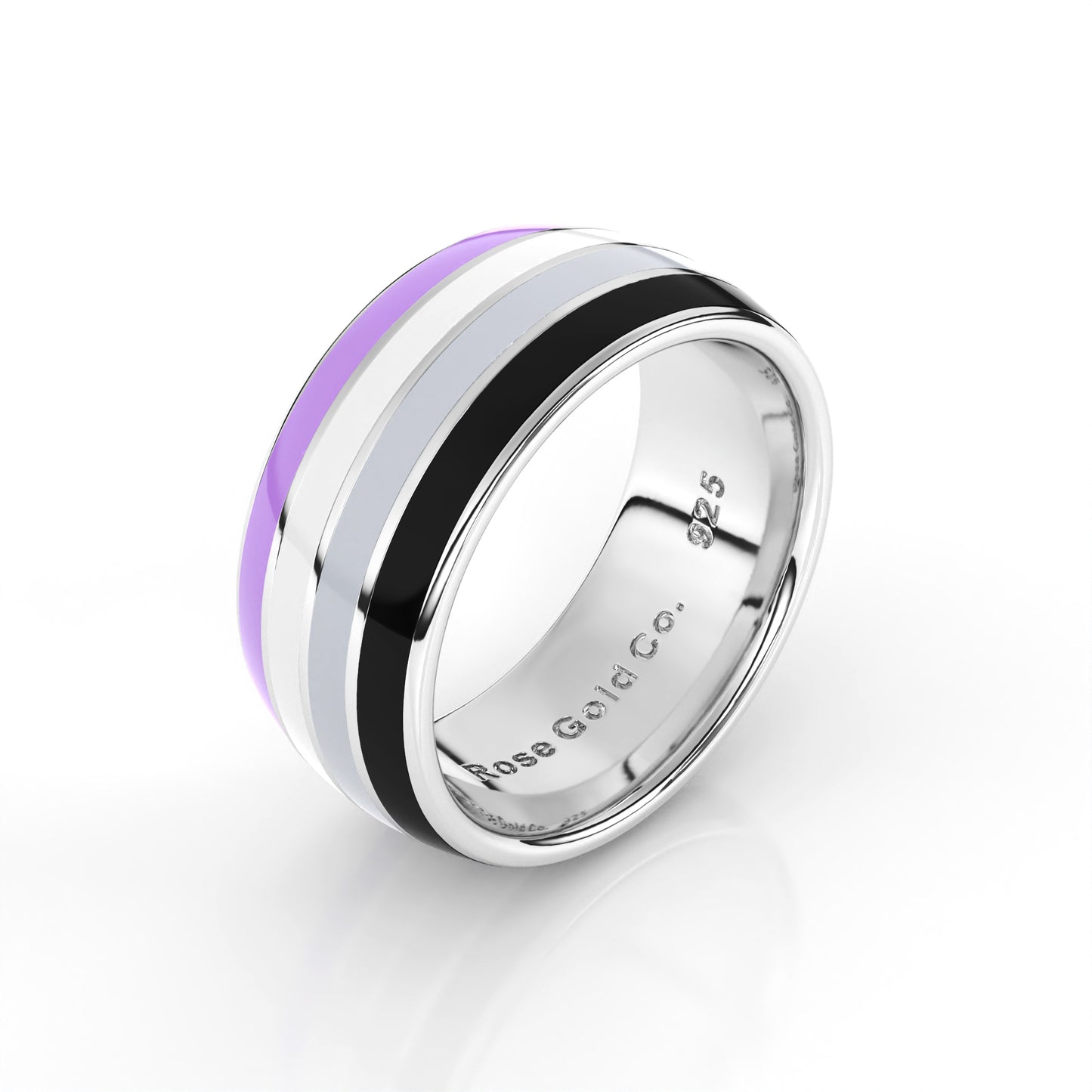 Asexual Ace Pride Stainless Steel Ring - Rose Gold Co. Shop