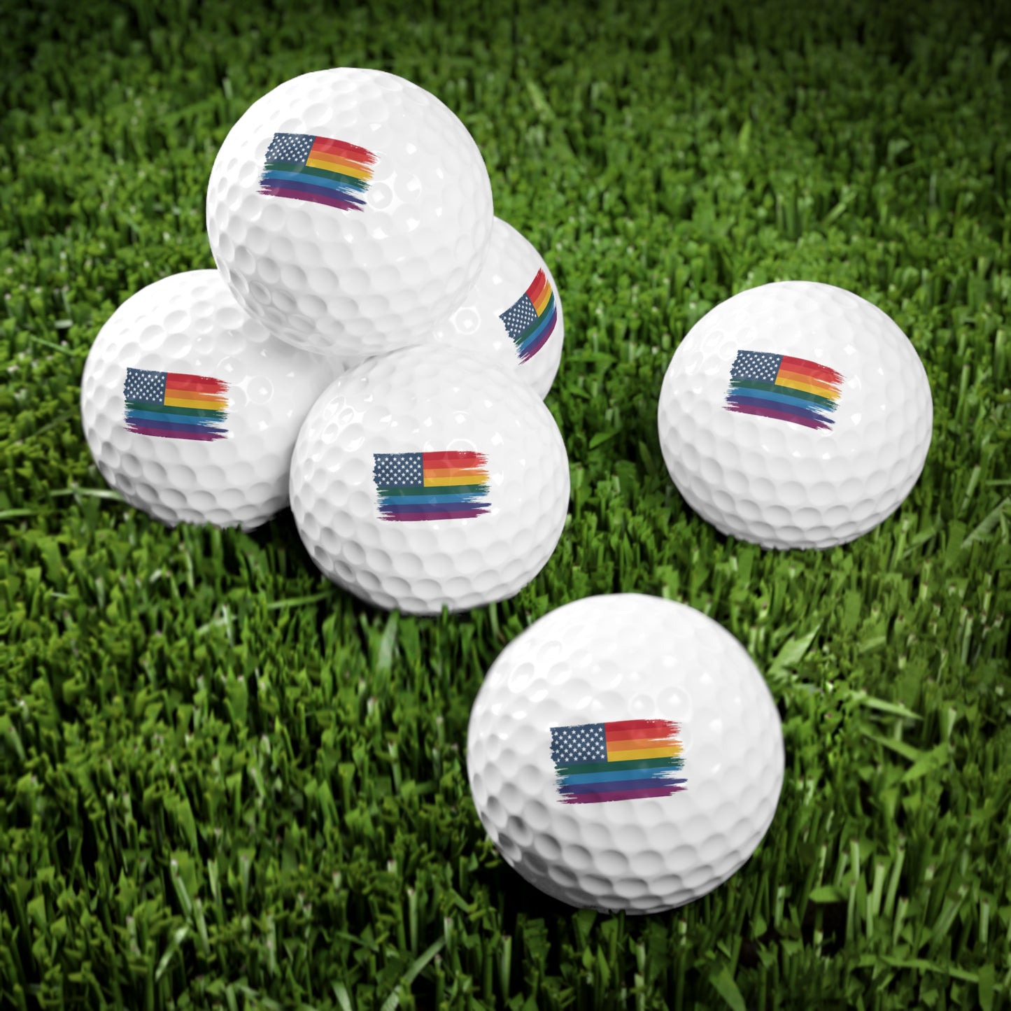 Rainbow American Flag Golf Balls, 6pcs