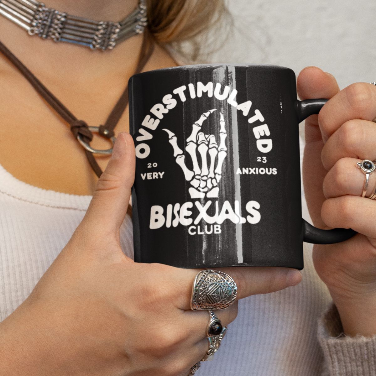 Overstimulated Bisexuals Club Black Glossy Mug - Rose Gold Co. Shop