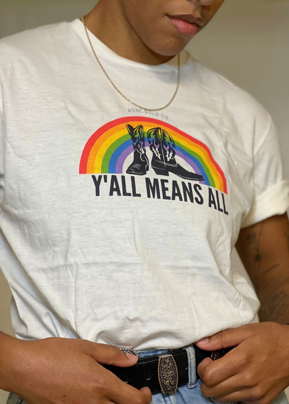 Y'all Means All Ally T-Shirt - Rose Gold Co. Shop