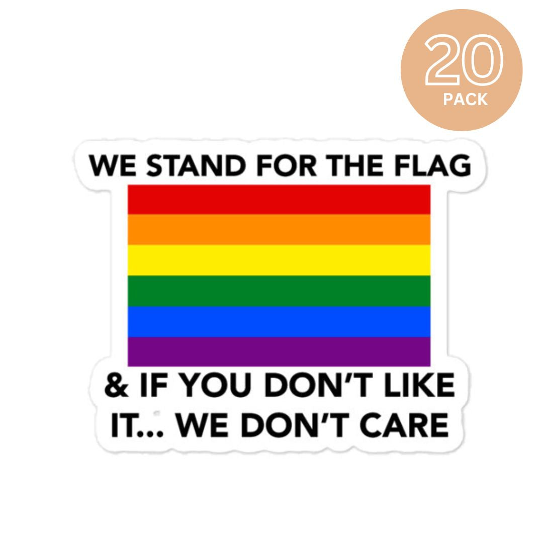 We Stand For The Rainbow Flag Kiss Cut Tag Stickers - Rose Gold Co. Shop