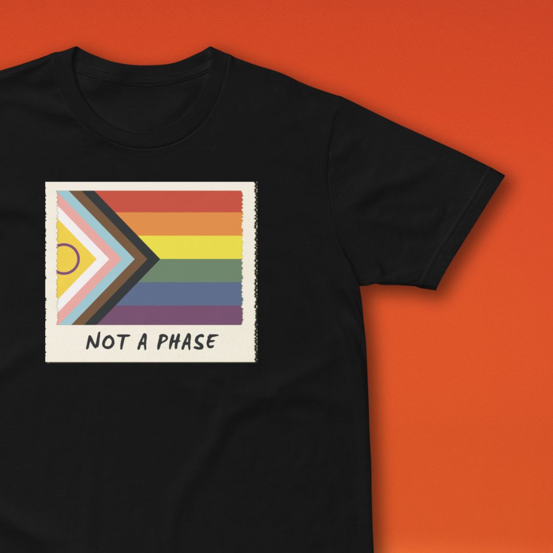 Not A Phase Progress Pride Polaroid T-Shirt - Rose Gold Co. Shop