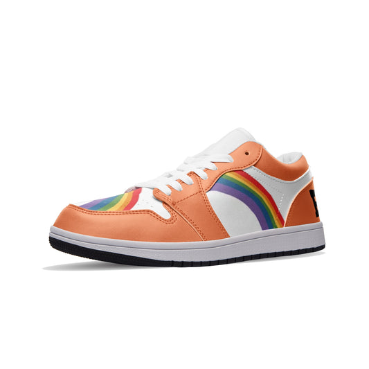 LGBT_Pride-Rainbow LGBT Pride Low Top BURNT ORANGE Unisex Sneakers - Rose Gold Co. Shop