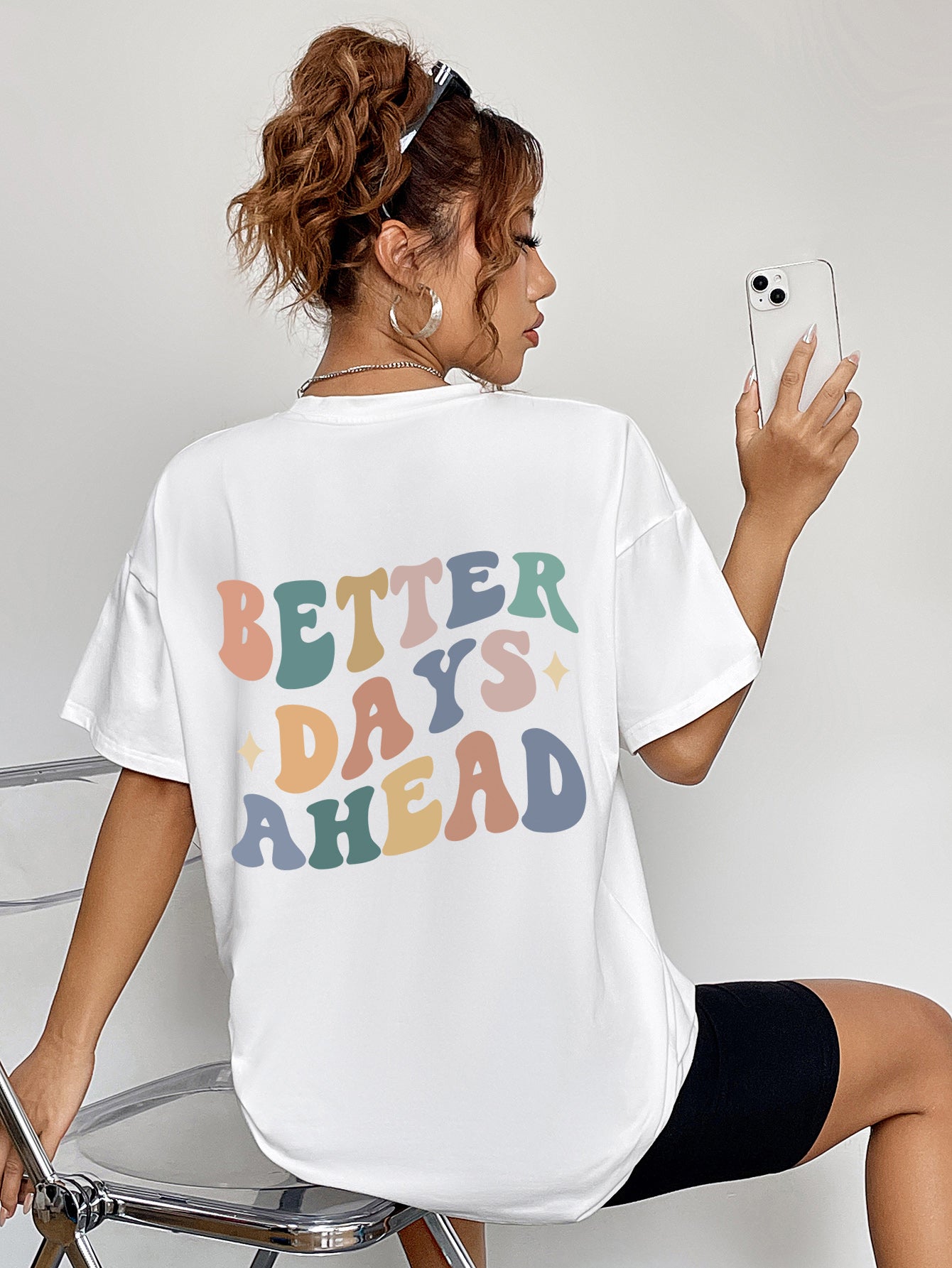 LGBT_Pride-BETTER DAYS AHEAD Round Neck T-Shirt - Rose Gold Co. Shop