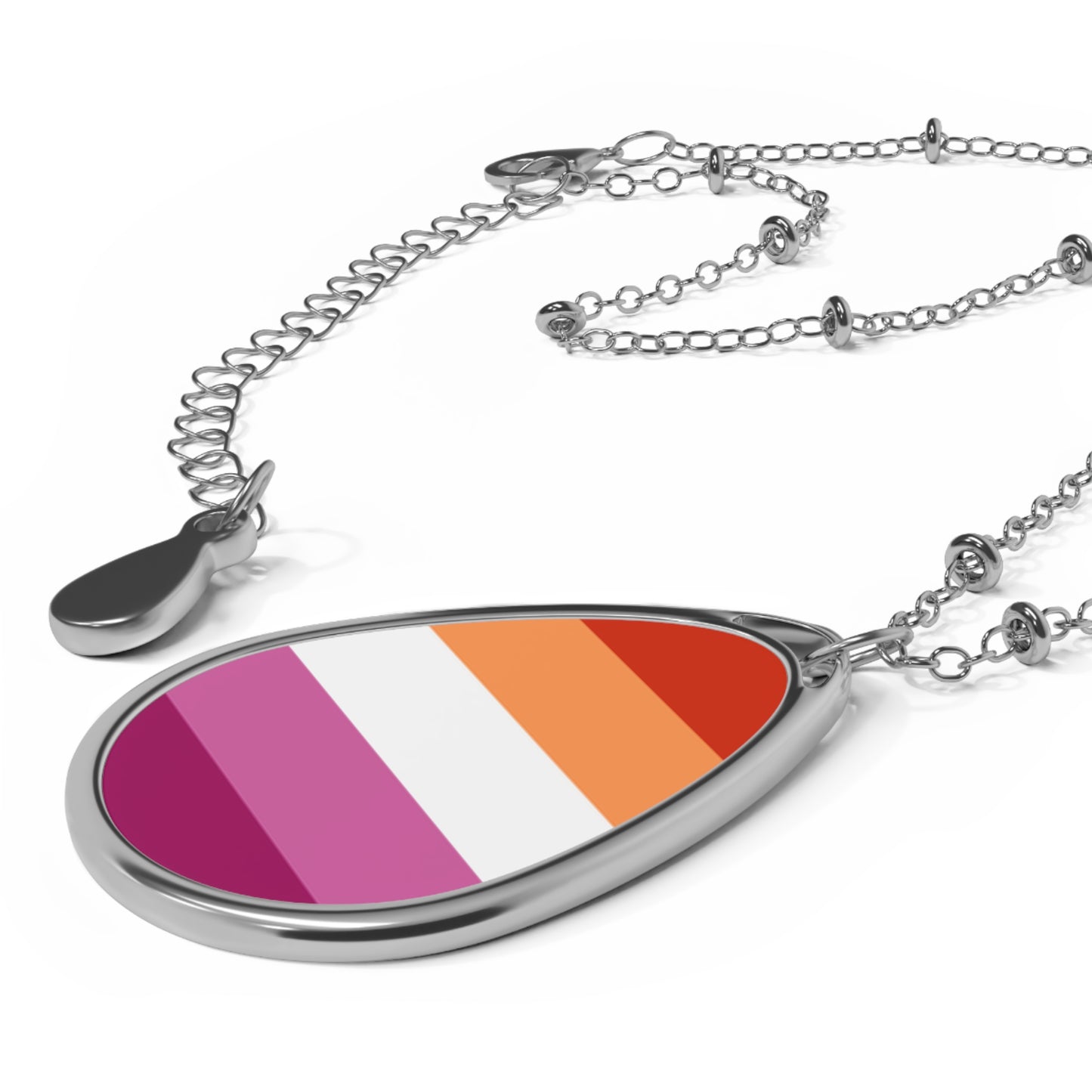 Lesbian Pride Oval Necklace