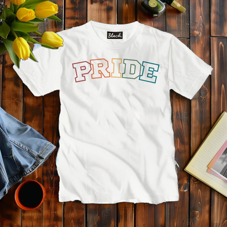 PRIDE Rainbow Varsity T Shirt