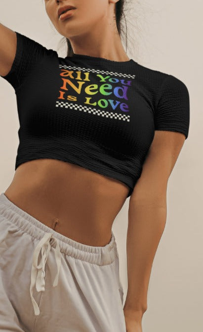 LGBT_Pride-All You Need Is Love Crop top - Rose Gold Co. Shop