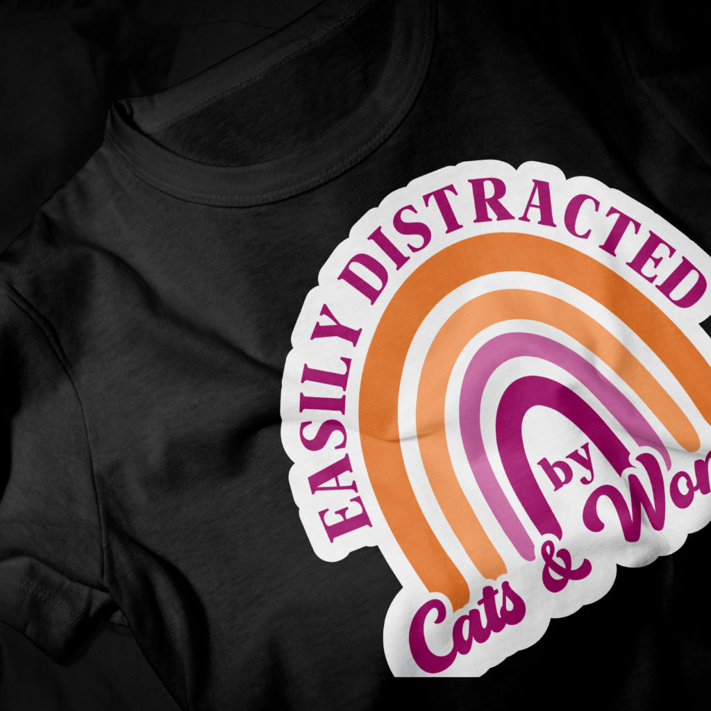 Easily Destracted By Cats & Women T Shirt