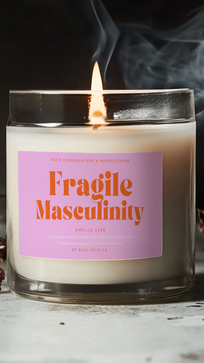 Fragile Masculinity Glass Jar Soy Wax Candle