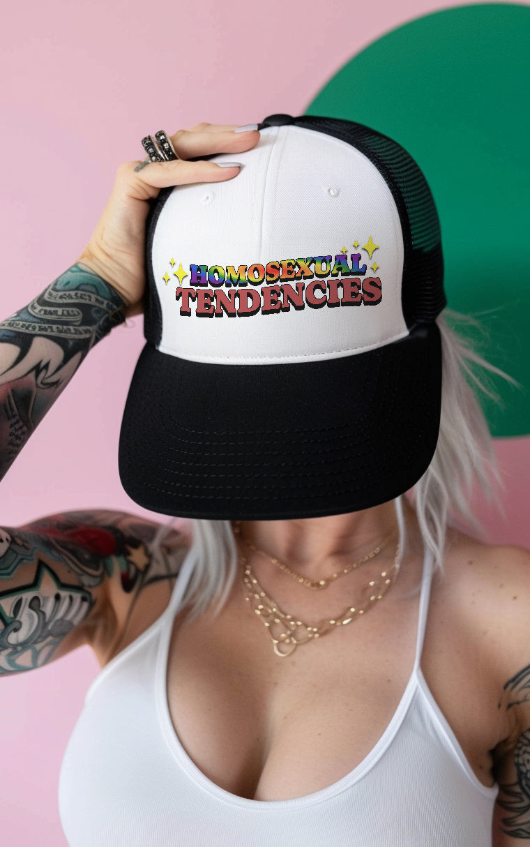 LGBT_Pride-Homosexual Tendencies Printed Trucker Hat - Rose Gold Co. Shop