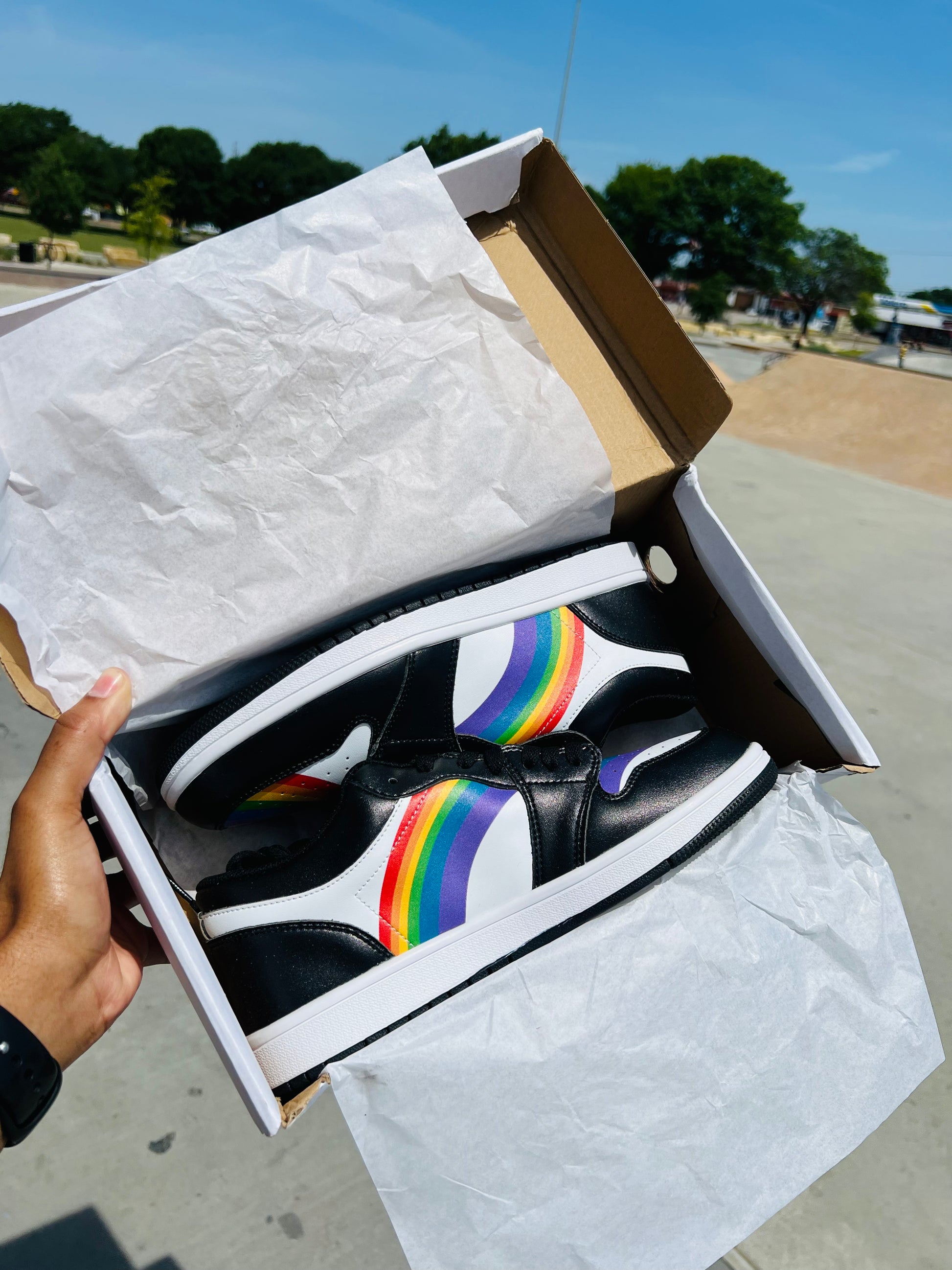 LGBT_Pride-Rainbow LGBT Pride Low Top Unisex Sneakers - Rose Gold Co. Shop