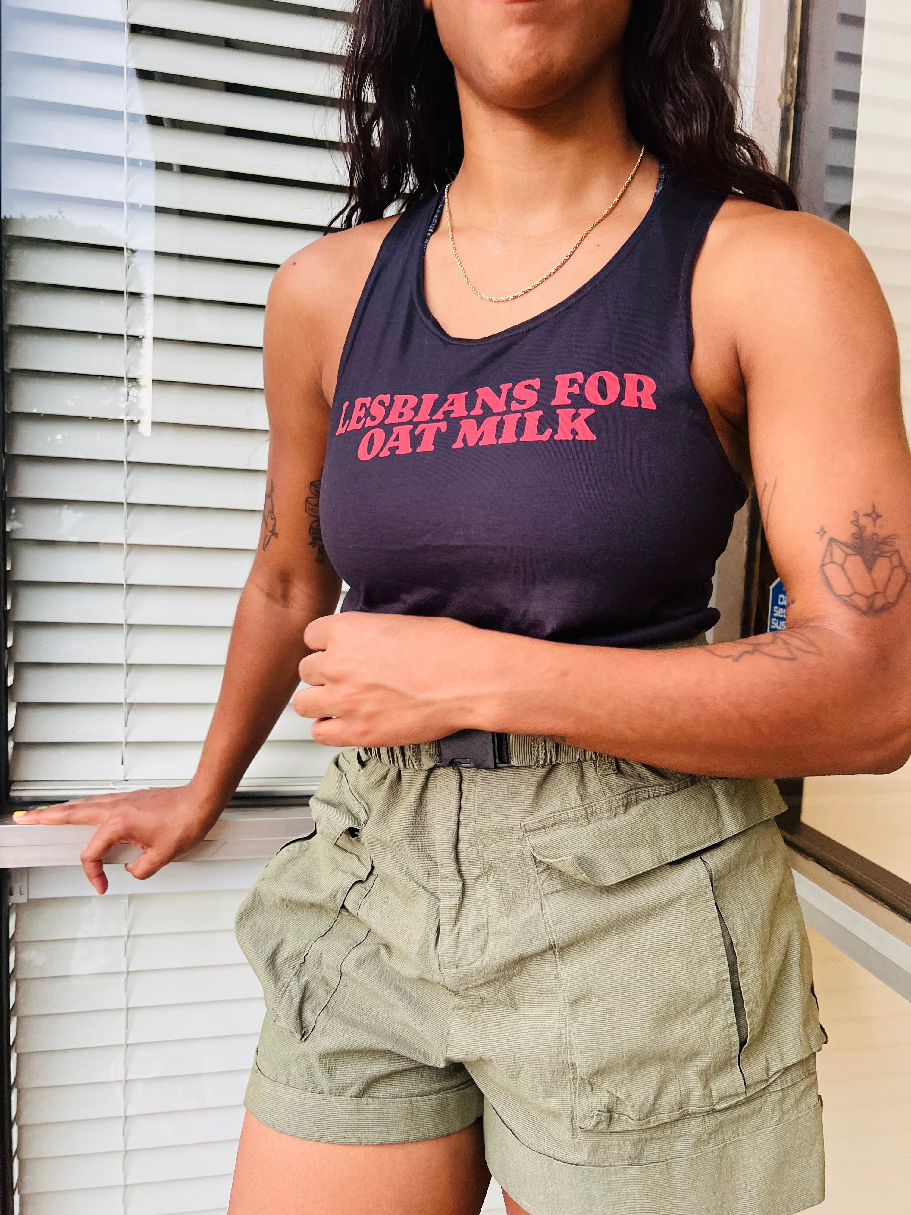 Lesbians For Oat Milk Funny Tank top