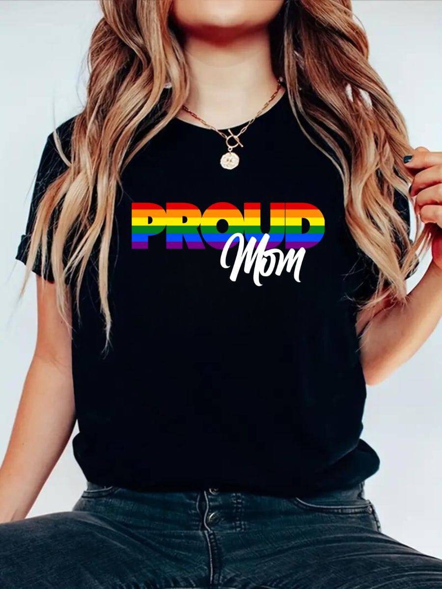 Proud Mom Ally LGBT Pride T-Shirt - Rose Gold Co. Shop