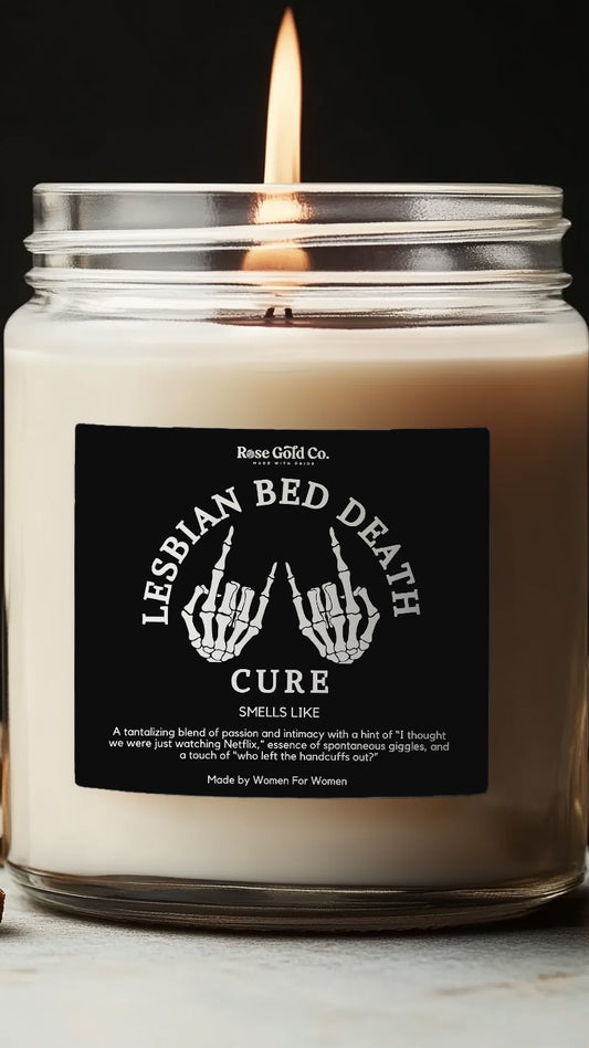 Lesbian Bed Death Cure Unscented Joke Candle