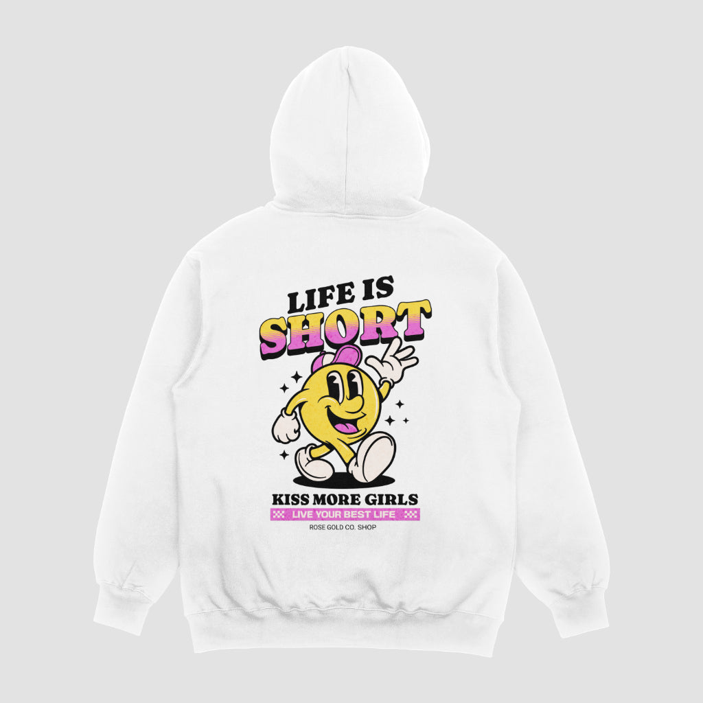 Life is Short Kiss More Girls Premium WLW Hoodie