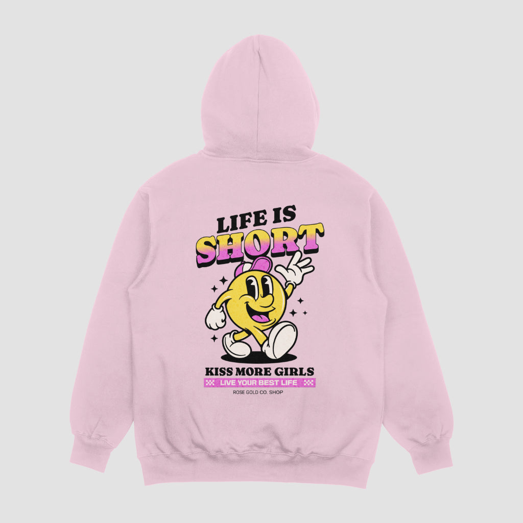 Life is Short Kiss More Girls Premium WLW Hoodie