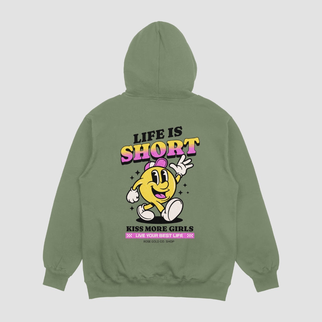 Life is Short Kiss More Girls Premium WLW Hoodie