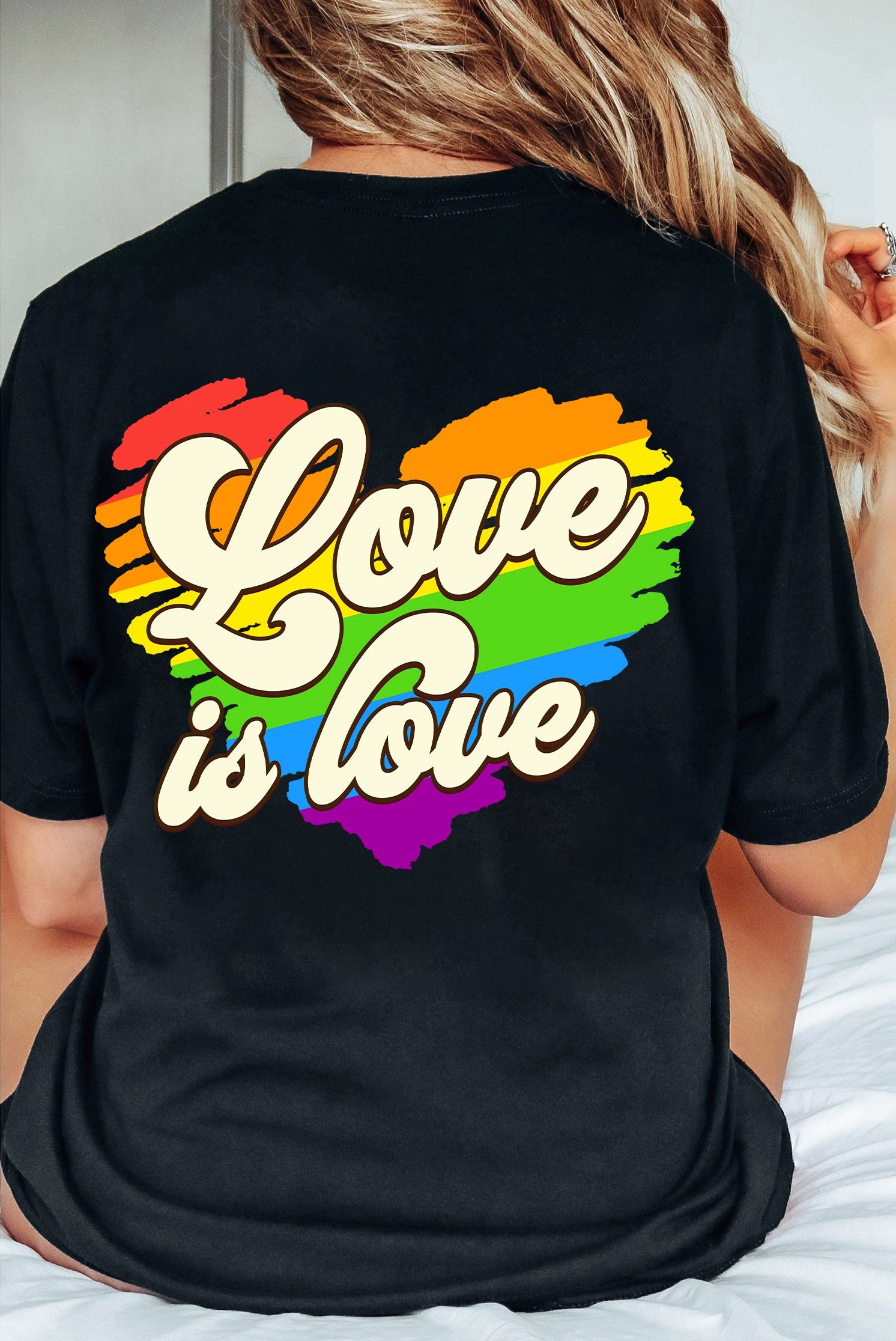 Love is Love Rainbow Heart Unisex T-Shirt