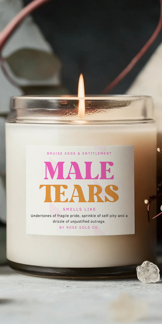 Male Tears Unscented Joke Candle