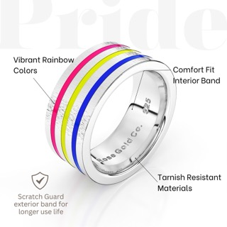 Pansexual Pride Flag Ring - Rose Gold Co. Shop