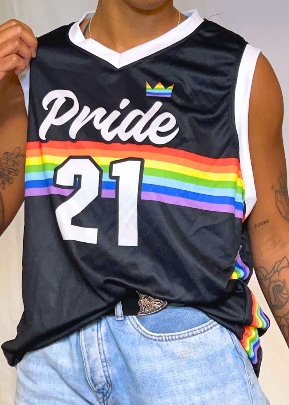 Rainbow Pride Recycled Unisex Jersey - Rose Gold Co. Shop