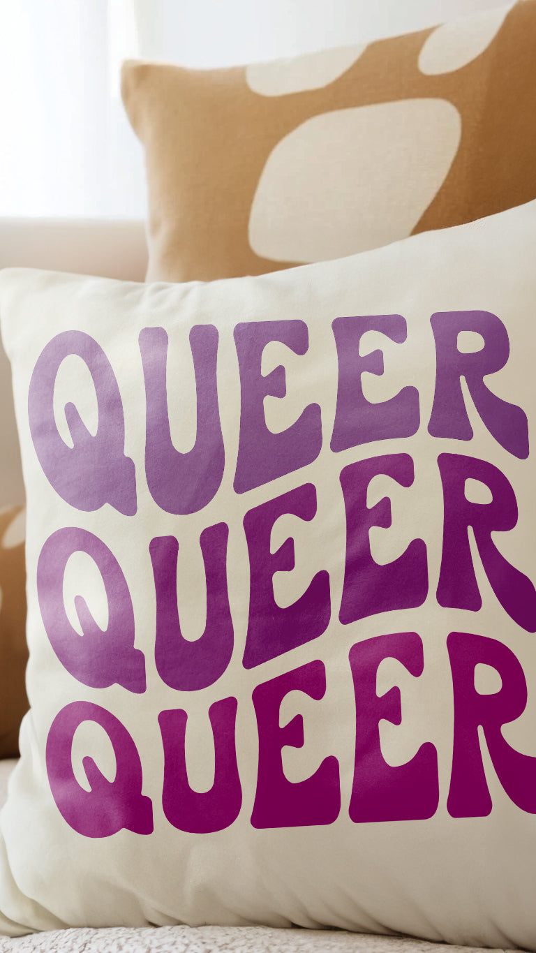 Queer Queer Queer Throw Pillow