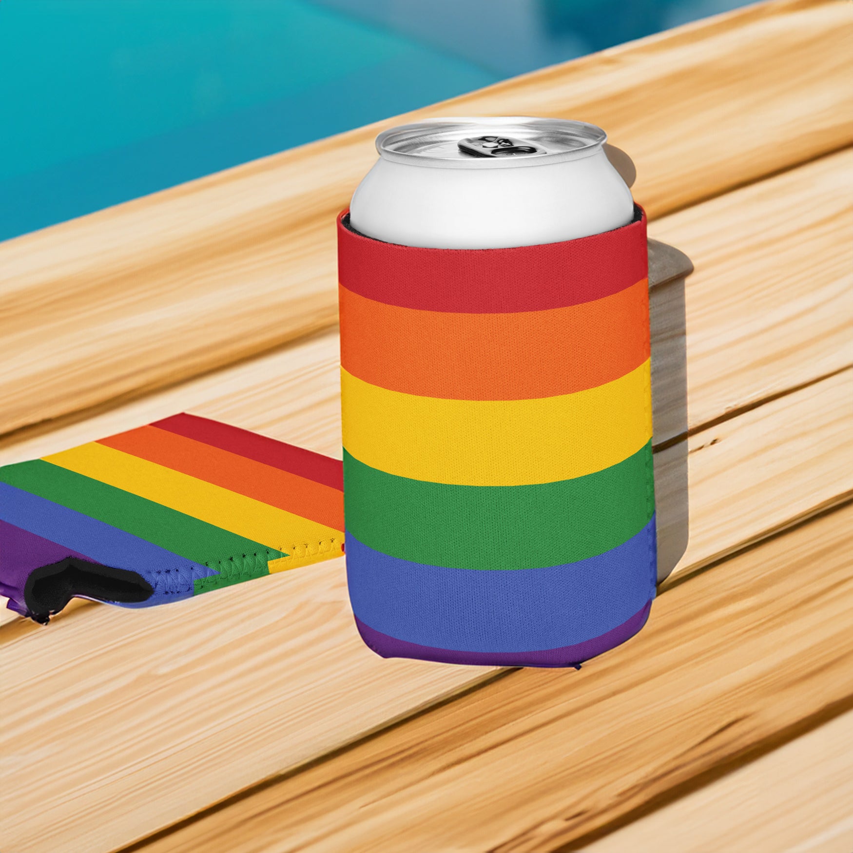 Rainbow Can Cooler Premium Beverage Sleeve