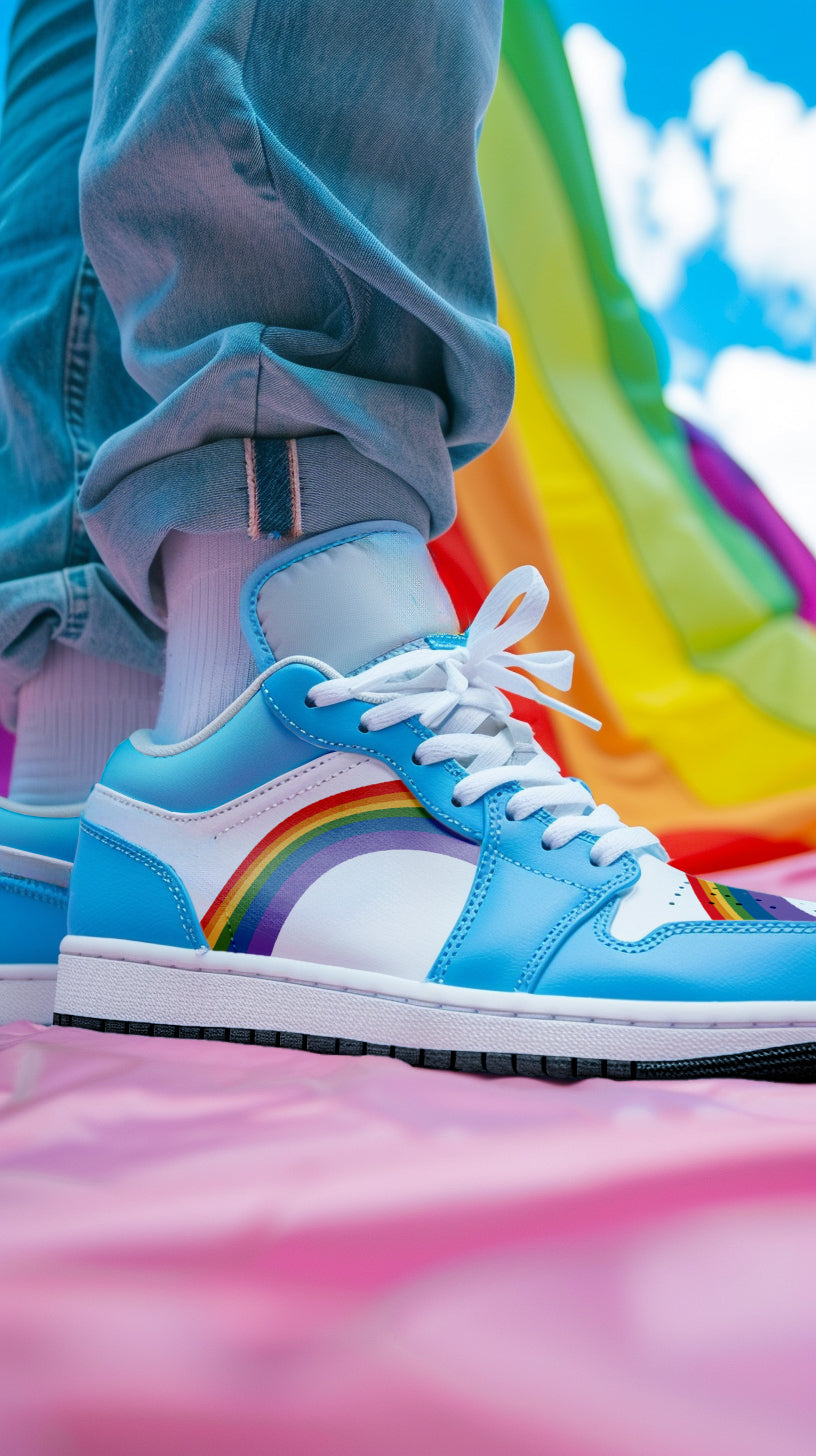 LGBT_Pride-Rainbow LGBT Pride Low Top BLUE Unisex Sneakers - Rose Gold Co. Shop