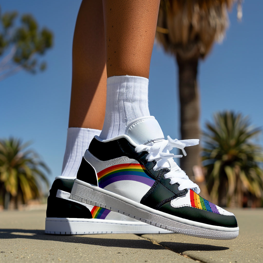 LGBT_Pride-Rainbow LGBT Pride Low Top Unisex Sneakers - Rose Gold Co. Shop