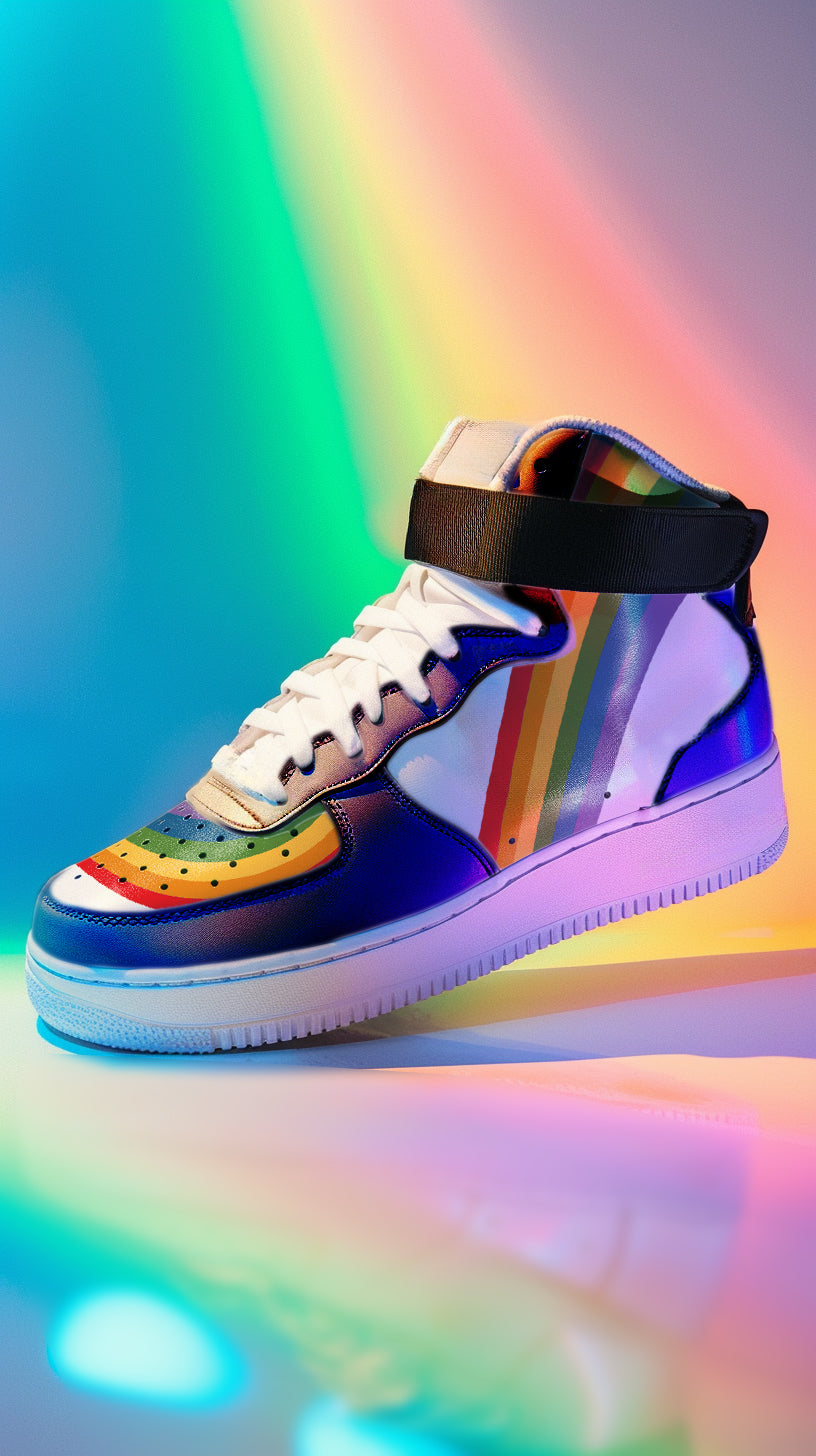 LGBT_Pride-DUNK Style Hightop Rainbow Pride Unisex Sneakers - Rose Gold Co. Shop