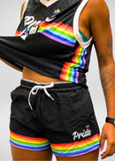 Black Rainbow Pride Athletic Shorts - Rose Gold Co. Shop