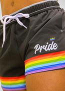 Black Rainbow Pride Athletic Shorts - Rose Gold Co. Shop