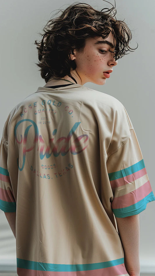 Trans Pride Tan Baseball Jersey