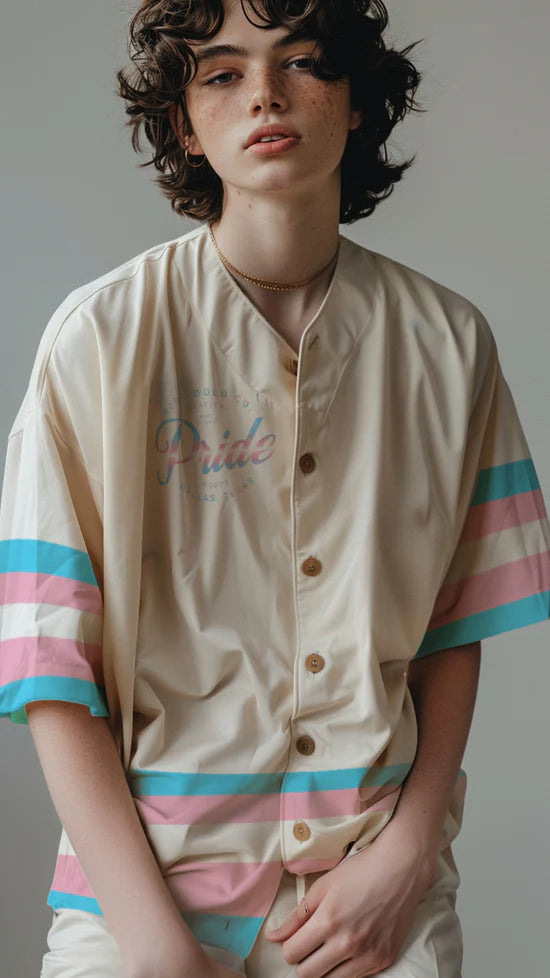 Trans Pride Tan Baseball Jersey