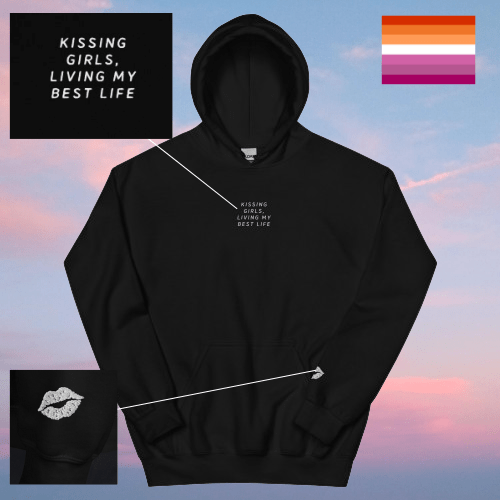 Kissing Girls Living My Best life Hoodie Unisex Hoodie - Rose Gold Co. Shop