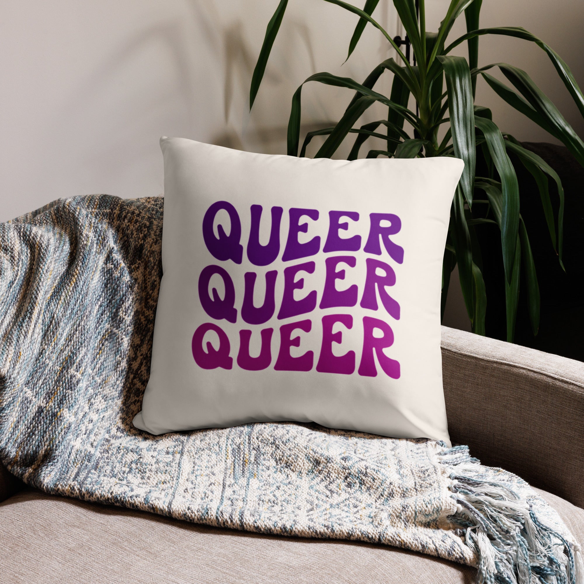 Queer Queer Queer Throw Pillow