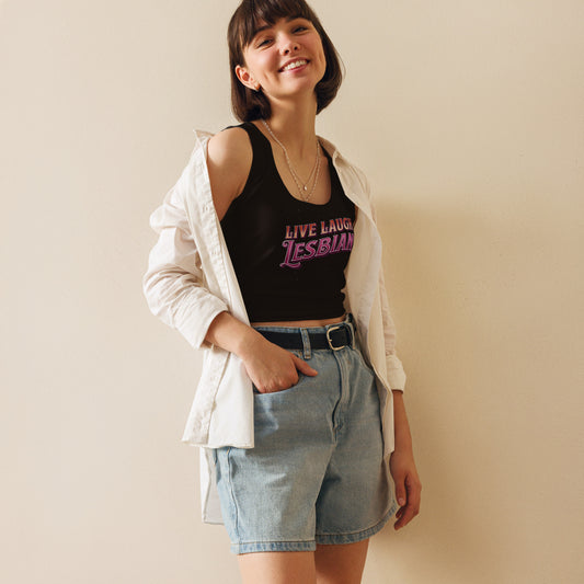 LGBT_Pride-Live Laugh Lesbian Crop Top - Rose Gold Co. Shop