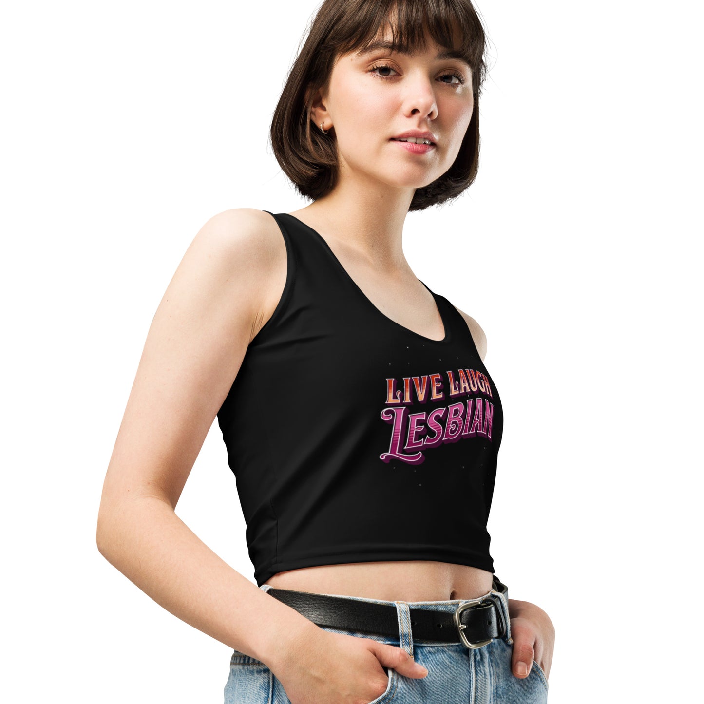 LGBT_Pride-Live Laugh Lesbian Crop Top - Rose Gold Co. Shop