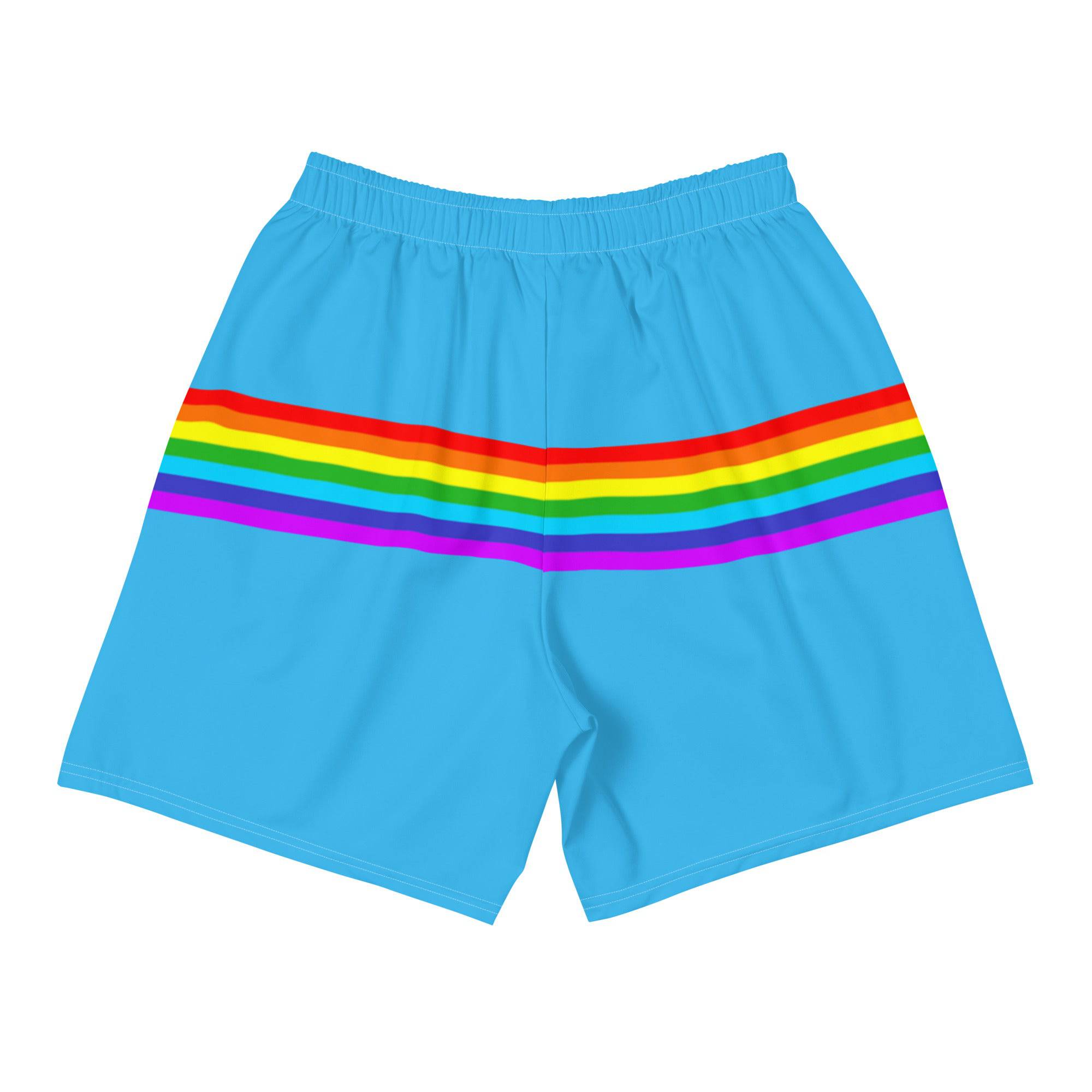 Rainbow Stripe Pride Shorts in Blue - Rose Gold Co. Shop